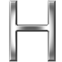 Image showing 3D Silver Letter H