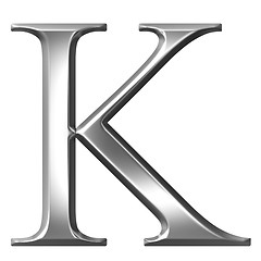 Image showing 3D Silver Greek Letter Kappa