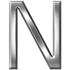 Image showing 3D Silver Letter N