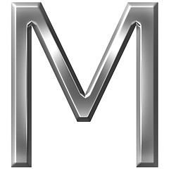 Image showing 3D Silver Letter M