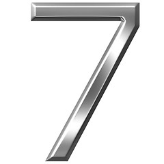 Image showing 3D Silver Number 7