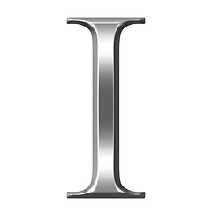 Image showing 3D Silver Greek Letter Iota