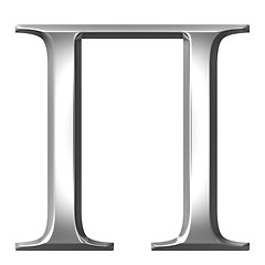 Image showing 3D Silver Greek Letter Pi