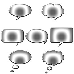 Image showing 3D Silver Speech and Thought Bubbles