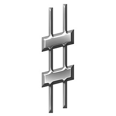 Image showing 3D Silver Sharp Symbol 