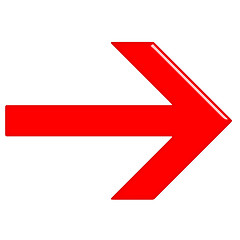 Image showing 3D Glossy Red Arrow 