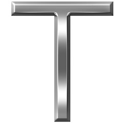 Image showing 3D Silver Letter T