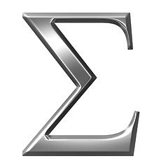 Image showing 3D Silver Greek Letter Sigma