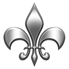 Image showing 3D Silver Fleur de Lis