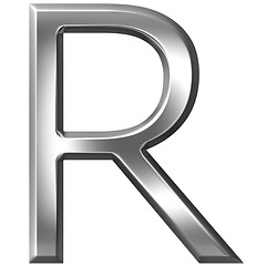 Image showing 3D Silver Letter R