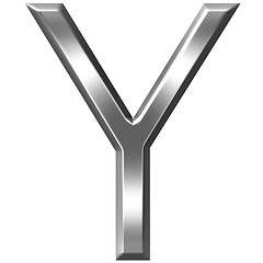 Image showing 3D Silver Letter Y