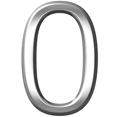 Image showing 3D Silver Number 0