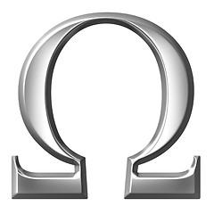 Image showing 3D Silver Greek Letter Omega