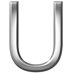 Image showing 3D Silver Letter U