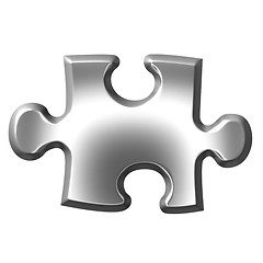 Image showing 3D Silver Puzzle Piece