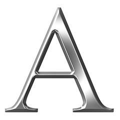 Image showing 3D Silver Greek Letter Alpha