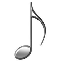 Image showing 3D Silver Eighth Note