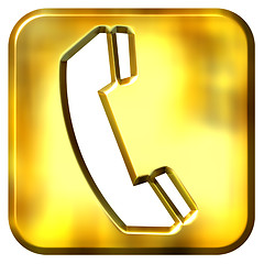 Image showing 3D Golden Telephone Sign