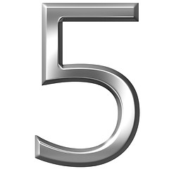 Image showing 3D Silver Number 5