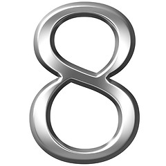 Image showing 3D Silver Number 8