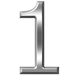 Image showing 3D Silver Number 1