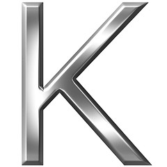 Image showing 3D Silver Letter K