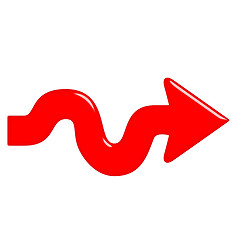 Image showing 3D Glossy Red Arrow 