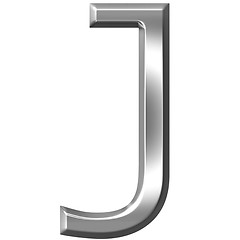 Image showing 3D Silver Letter J