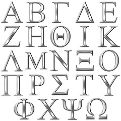 Image showing 3D Silver Greek Alphabet 