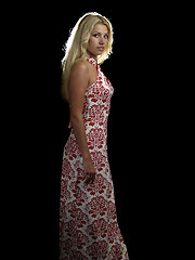 Image showing Hot blonde in ornamental dress