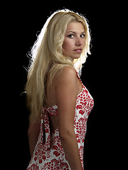 Image showing Hot blonde in ornamental dress