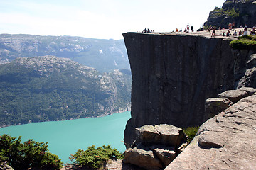 Image showing The Pulpit Rocke Prekstolen Preikestolen The Lysefjord Norway