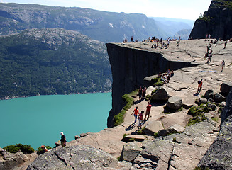 Image showing The Pulpit Rock Prekestolen Preikestolen The Lysefjord, Norway