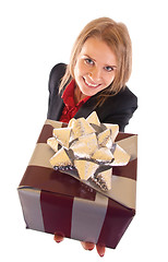 Image showing woman with gift box