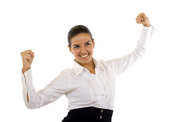 Image showing  woman celebrate her success