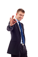 Image showing Businessman making ok gesture