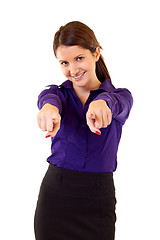 Image showing business woman pointing