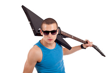 Image showing guitar on shoulder