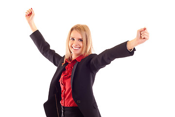 Image showing Pretty joyous business woman