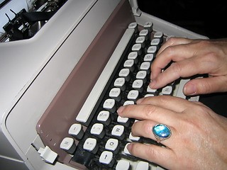 Image showing Old-fashioned typing