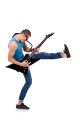 Image showing  kicking guitarist