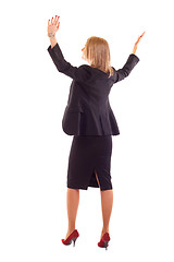 Image showing woman with arms raised