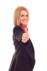 Image showing woman giving thumbs up