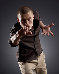 Image showing fashion man pointing