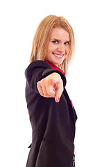 Image showing woman pointing on you