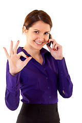 Image showing Happy business woman with phone