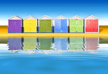 Image showing beach huts