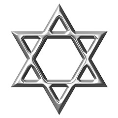 Image showing 3D Silver Star of David