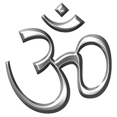 Image showing 3D Silver Hinduism Symbol 