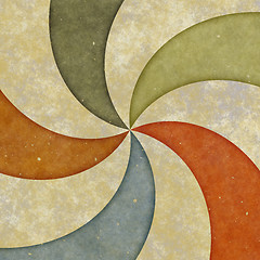 Image showing sixties style grungy sunburst swirl